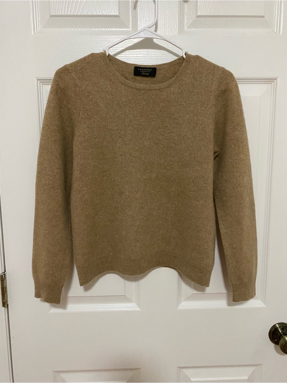 Charter Club Luxury 100% Cashmere Tan Camel Crewneck Pullover Sweater | Size S